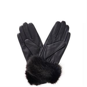 Barbour Fur Trimmed Leather Gloves